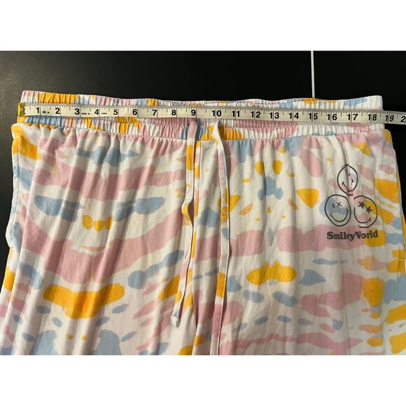 Smiley World Women's XL Graphic Print Pajama Pants Multicolor Tie Dye Soft - Picture 6 of 7